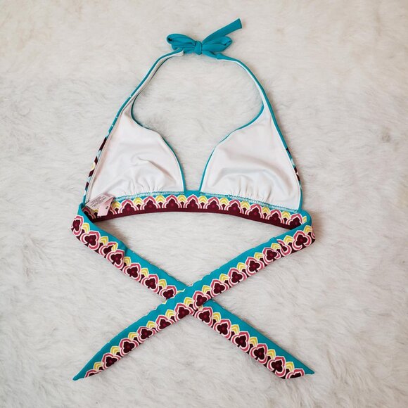 Victoria's Secret Small Beach Sexy Turquoise Caribe Floral Boho Bikini Swim Suit - Picture 5 of 16